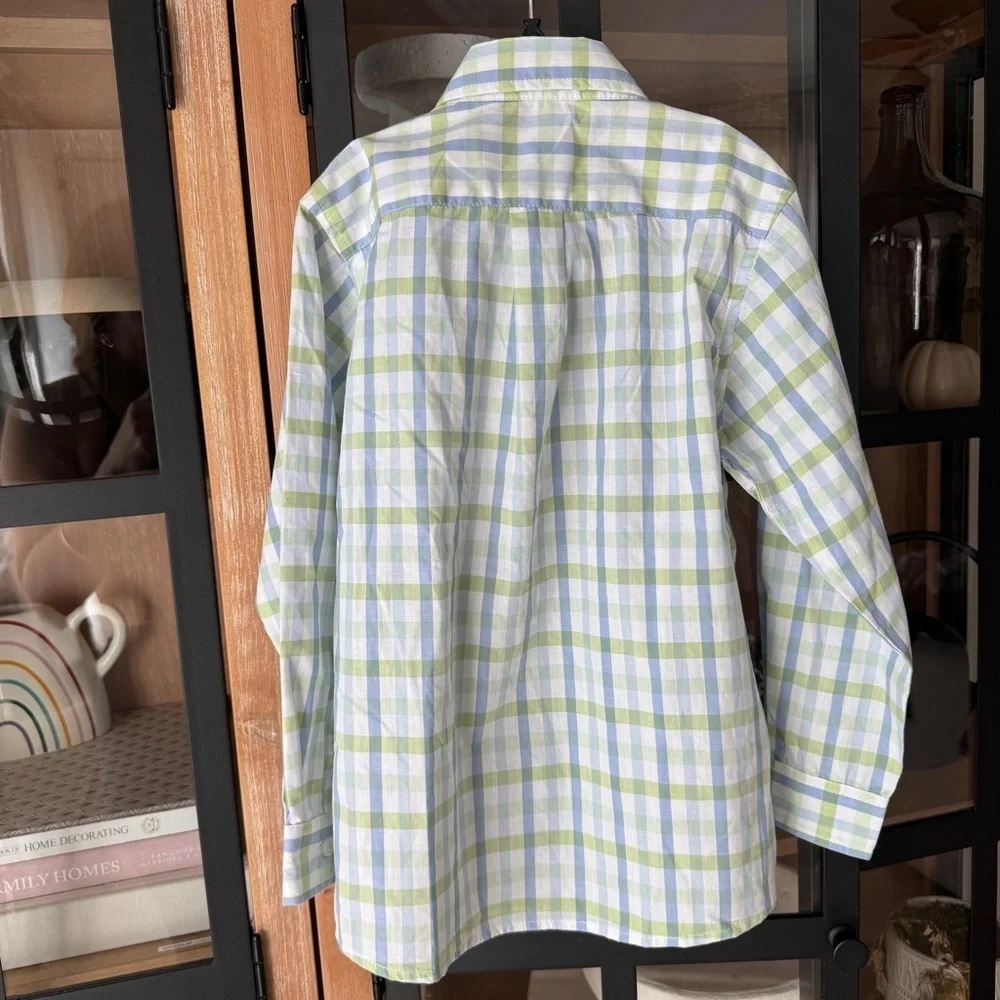 J. Bailey Roscoe button down shirt toddler boys gingham long sleeve embroidered